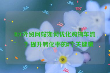 B2C外貿(mào)網(wǎng)站如何優(yōu)化購(gòu)物車流程？提升轉(zhuǎn)化率的8個(gè)關(guān)鍵策略