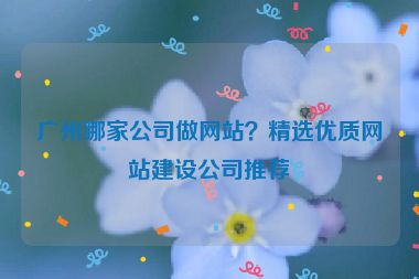 廣州哪家公司做網(wǎng)站？精選優(yōu)質(zhì)網(wǎng)站建設(shè)公司推薦