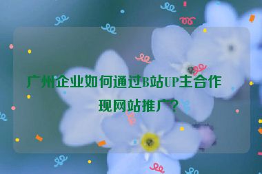 廣州企業(yè)如何通過B站UP主合作實現(xiàn)網(wǎng)站推廣？