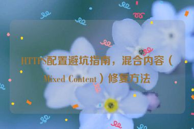 HTTPS配置避坑指南，混合內(nèi)容（Mixed Content）修復方法