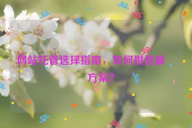 網(wǎng)站托管選擇指南，如何挑選最佳方案？