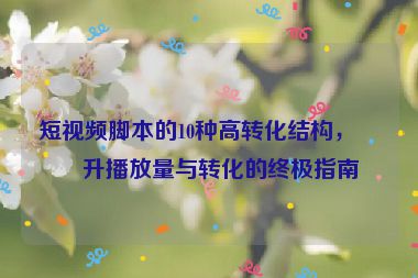 短視頻腳本的10種高轉(zhuǎn)化結(jié)構(gòu)，提升播放量與轉(zhuǎn)化的終極指南
