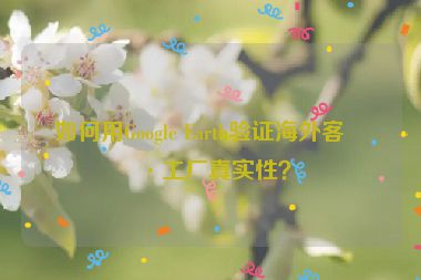 如何用Google Earth驗證海外客戶工廠真實性？
