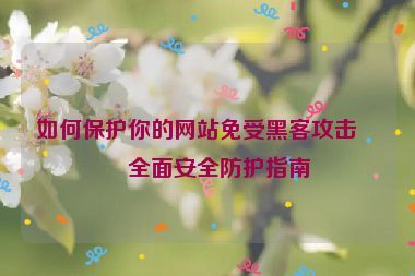如何保護(hù)你的網(wǎng)站免受黑客攻擊？全面安全防護(hù)指南