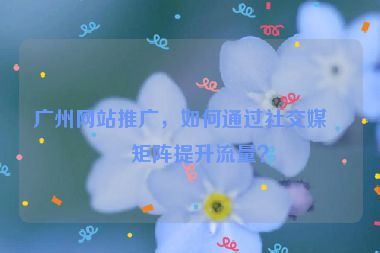 廣州網(wǎng)站推廣，如何通過(guò)社交媒體矩陣提升流量？