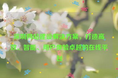 深圳網(wǎng)站建設(shè)解決方案，打造高效、智能、用戶體驗卓越的在線平臺