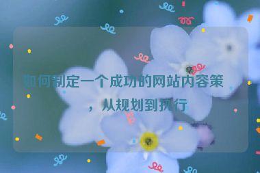 如何制定一個成功的網(wǎng)站內容策略，從規(guī)劃到執(zhí)行