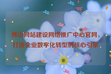 佛山網(wǎng)站建設(shè)網(wǎng)絡(luò)推廣中心官網(wǎng)，打造企業(yè)數(shù)字化轉(zhuǎn)型的核心引擎