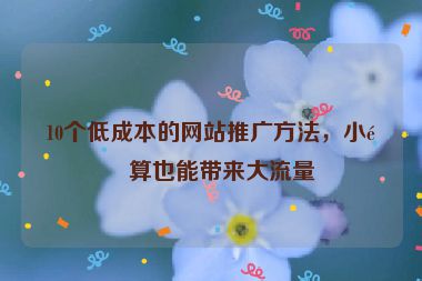 10個低成本的網(wǎng)站推廣方法，小預算也能帶來大流量