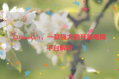 63.OpenCart，一款強大的開源電商平臺解析