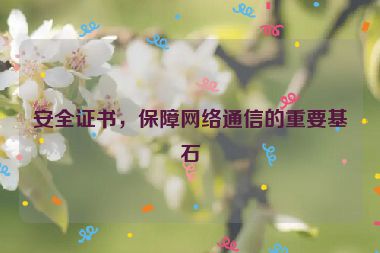安全證書，保障網(wǎng)絡(luò)通信的重要基石