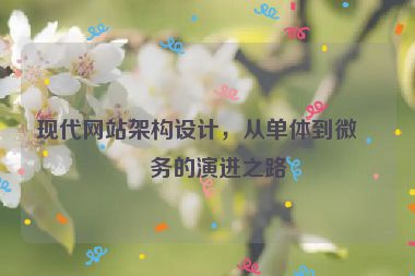 現(xiàn)代網(wǎng)站架構(gòu)設(shè)計(jì)，從單體到微服務(wù)的演進(jìn)之路