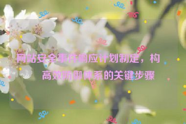 網(wǎng)站安全事件響應(yīng)計(jì)劃制定，構(gòu)建高效防御體系的關(guān)鍵步驟