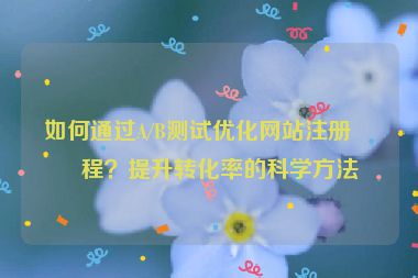 如何通過A/B測試優(yōu)化網(wǎng)站注冊流程？提升轉(zhuǎn)化率的科學(xué)方法