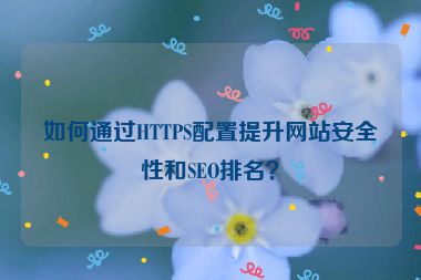 如何通過HTTPS配置提升網站安全性和SEO排名？