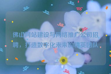 佛山網(wǎng)站建設(shè)與網(wǎng)絡(luò)推廣公司招聘，打造數(shù)字化未來的精英團隊