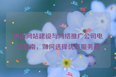 佛山網(wǎng)站建設(shè)與網(wǎng)絡(luò)推廣公司電話指南，如何選擇優(yōu)質(zhì)服務(wù)商